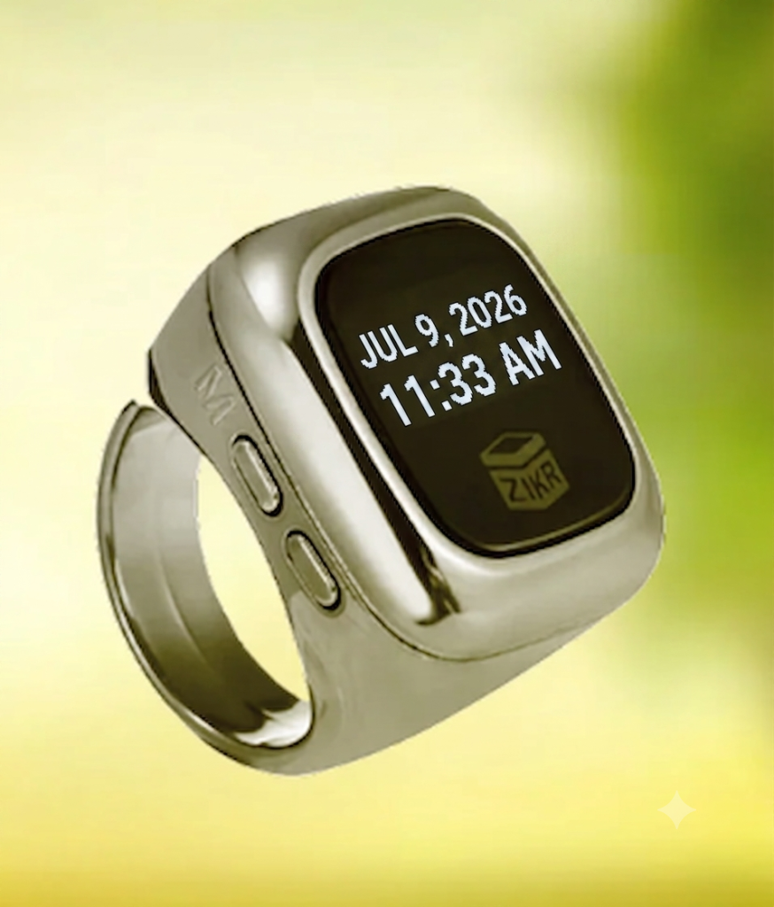 Mechanical click counter showing internal counting mechanism and display"